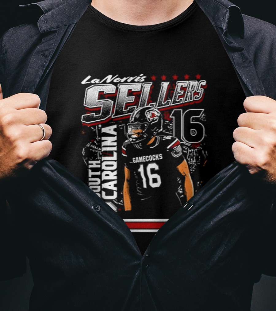 LaNorris Sellers 16 South Carolina Gamecocks Football Player T-Shirt