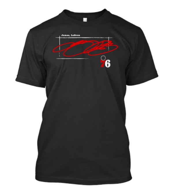James LeBron 76ers Basketball Red Signature T-Shirt