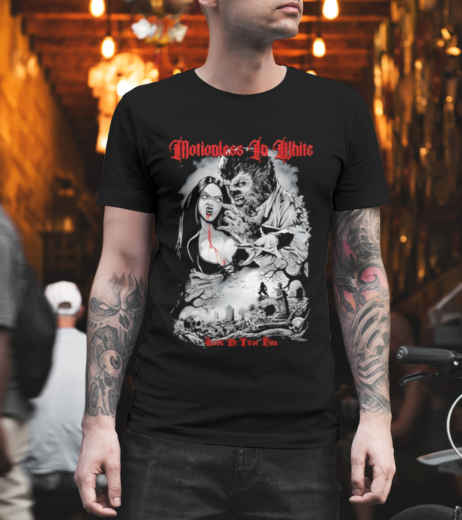 Motionless In White Love At First Bite Vampire And Werewolf Gothic Horror Aesthetic T-Shirt
