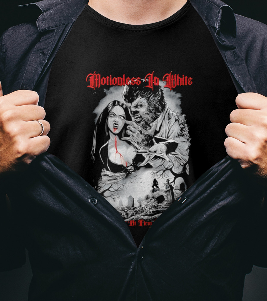 Motionless In White Love At First Bite Vampire And Werewolf Gothic Horror Aesthetic T-Shirt
