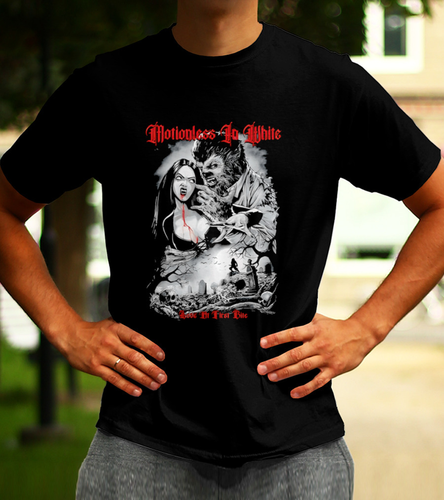 Motionless In White Love At First Bite Vampire And Werewolf Gothic Horror Aesthetic T-Shirt