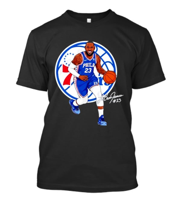 Philadelphia 76ers 23 LeBron James Blue Basketball Phila 76ers T-Shirt