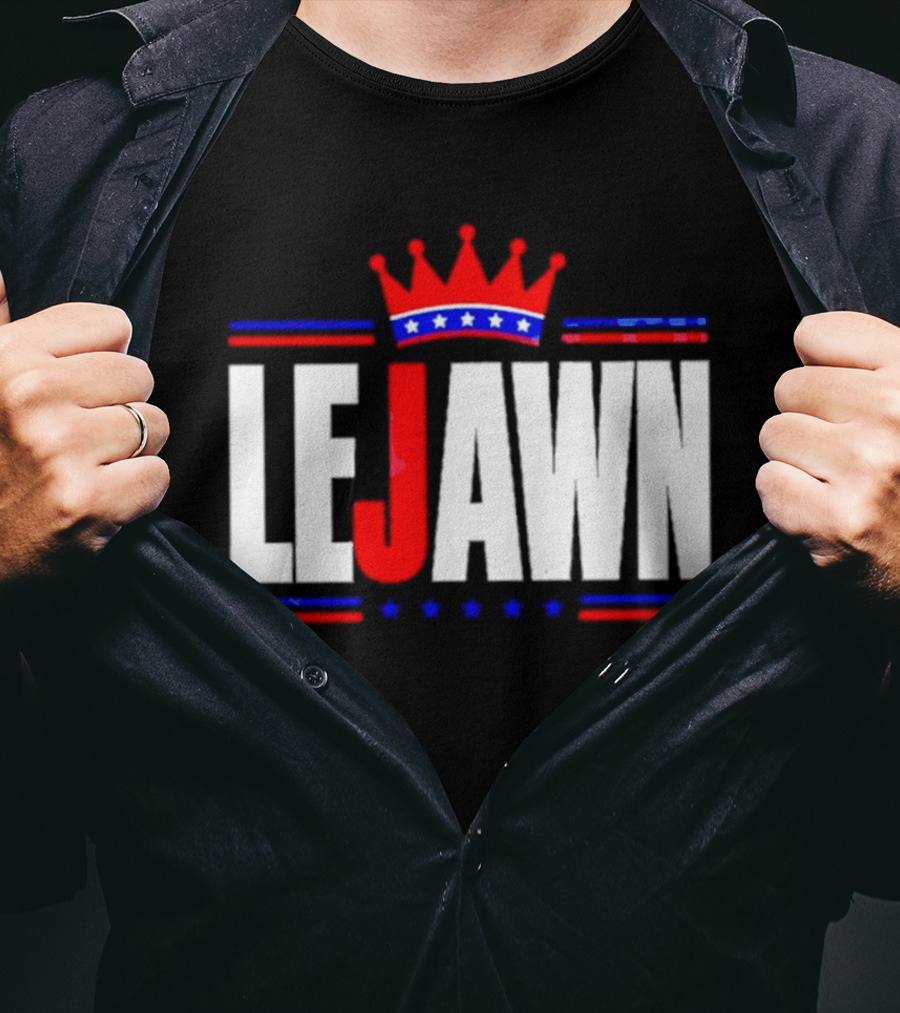 LeJawn Philadelphia Stars Crown Red Blue Stripes T-Shirt
