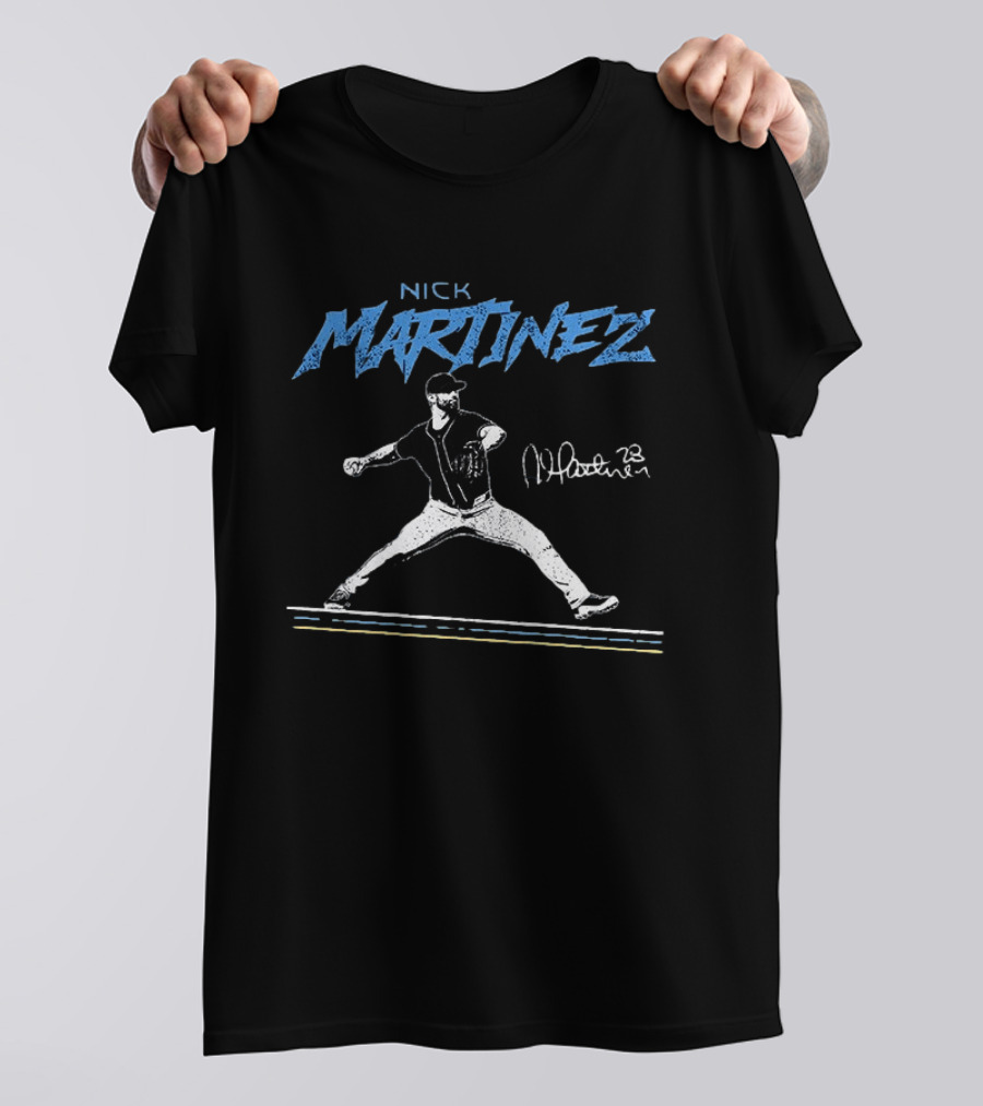 Nick Martinez Tampa Bay Rays MLB 2026 All Star Signature Pitching Motion T-Shirt