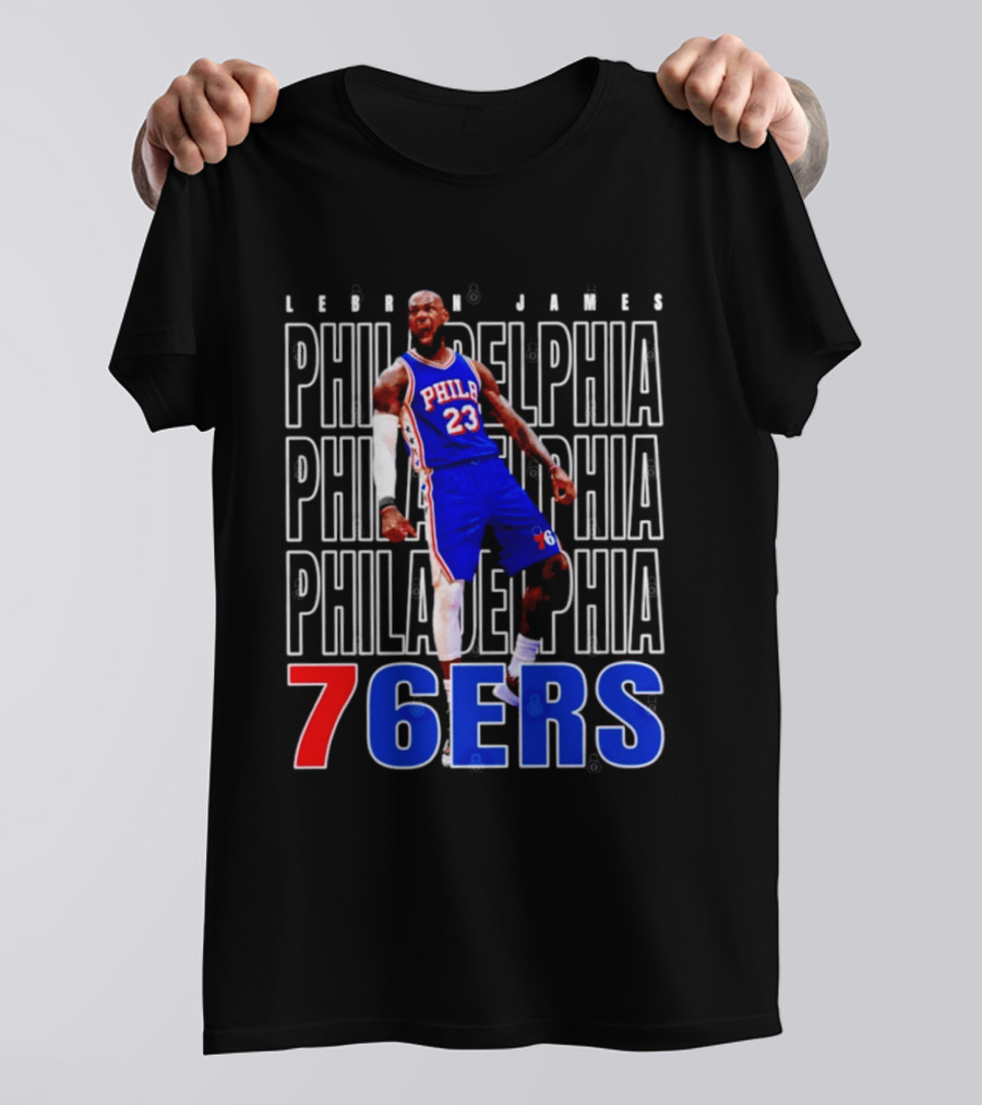 LeBron James Philadelphia 76ers Scream Vintage Style Jersey T-Shirt