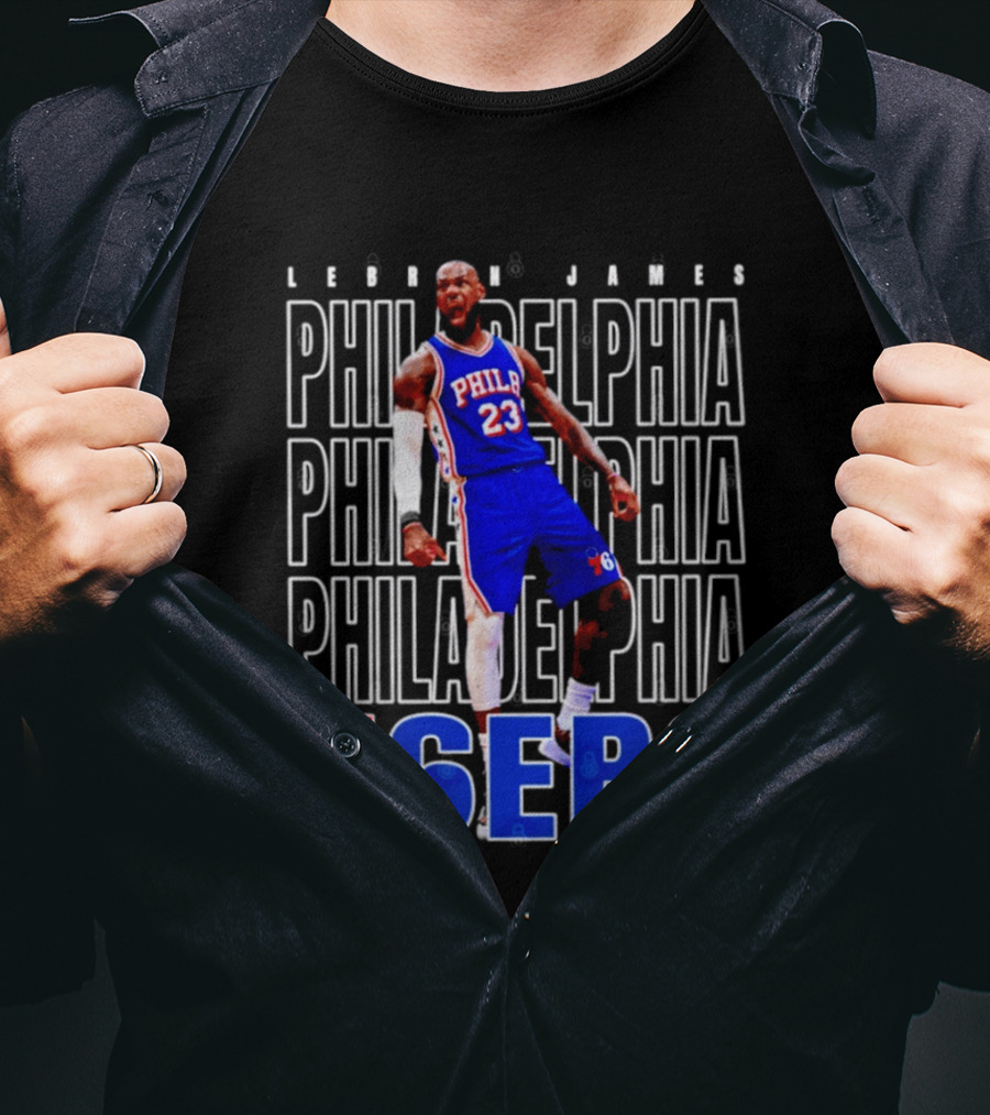 LeBron James Philadelphia 76ers Scream Vintage Style Jersey T-Shirt