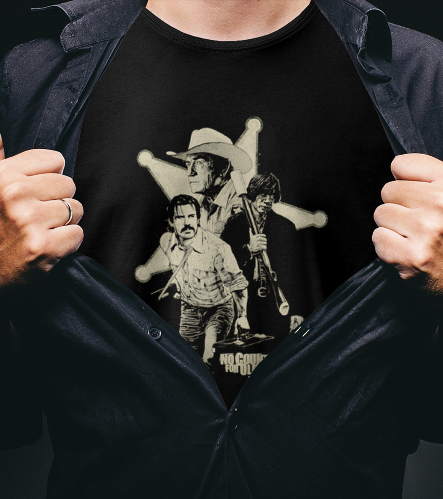 No Country For Old Men Llewelyn Moss Anton Chigurh Sheriff Bell Iconic Trio T-Shirt