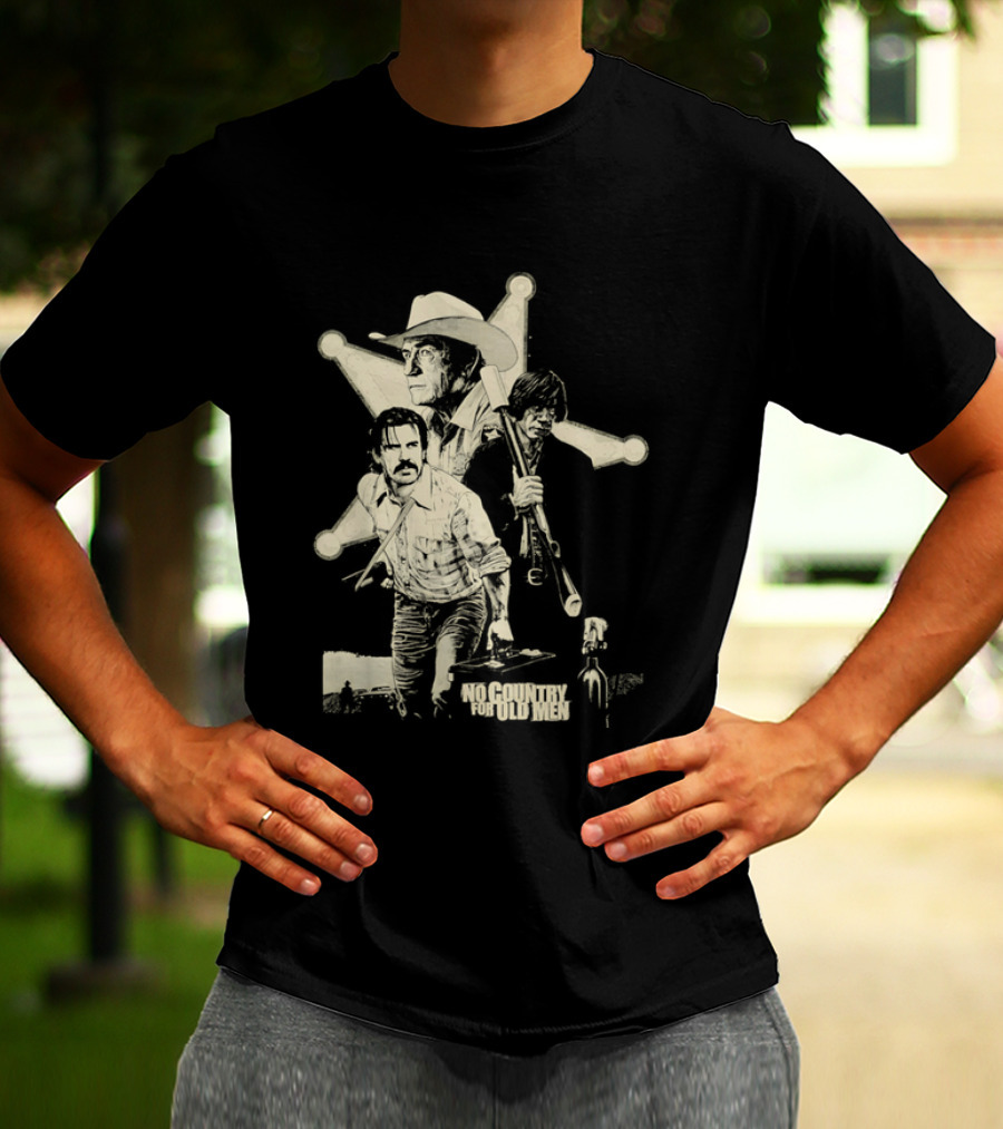 No Country For Old Men Llewelyn Moss Anton Chigurh Sheriff Bell Iconic Trio T-Shirt