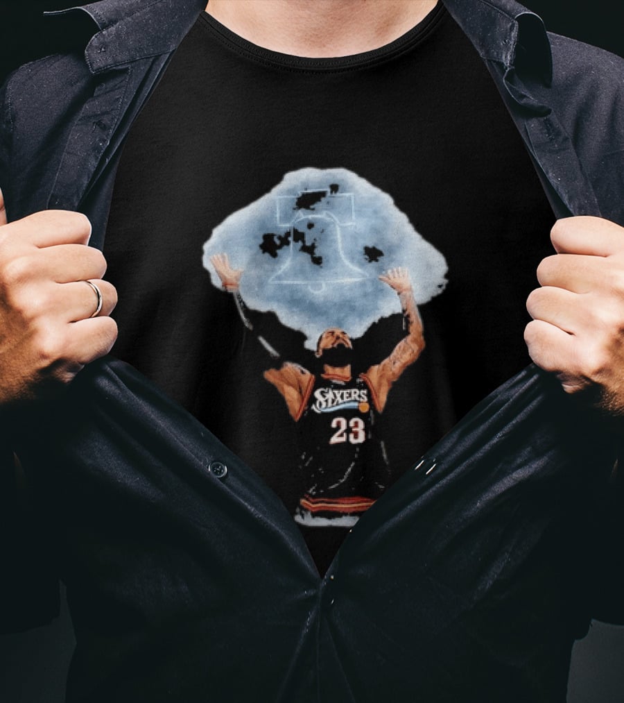 Philadelphia Sixers LeBron James 23 Liberty Bell Basketball T-Shirt