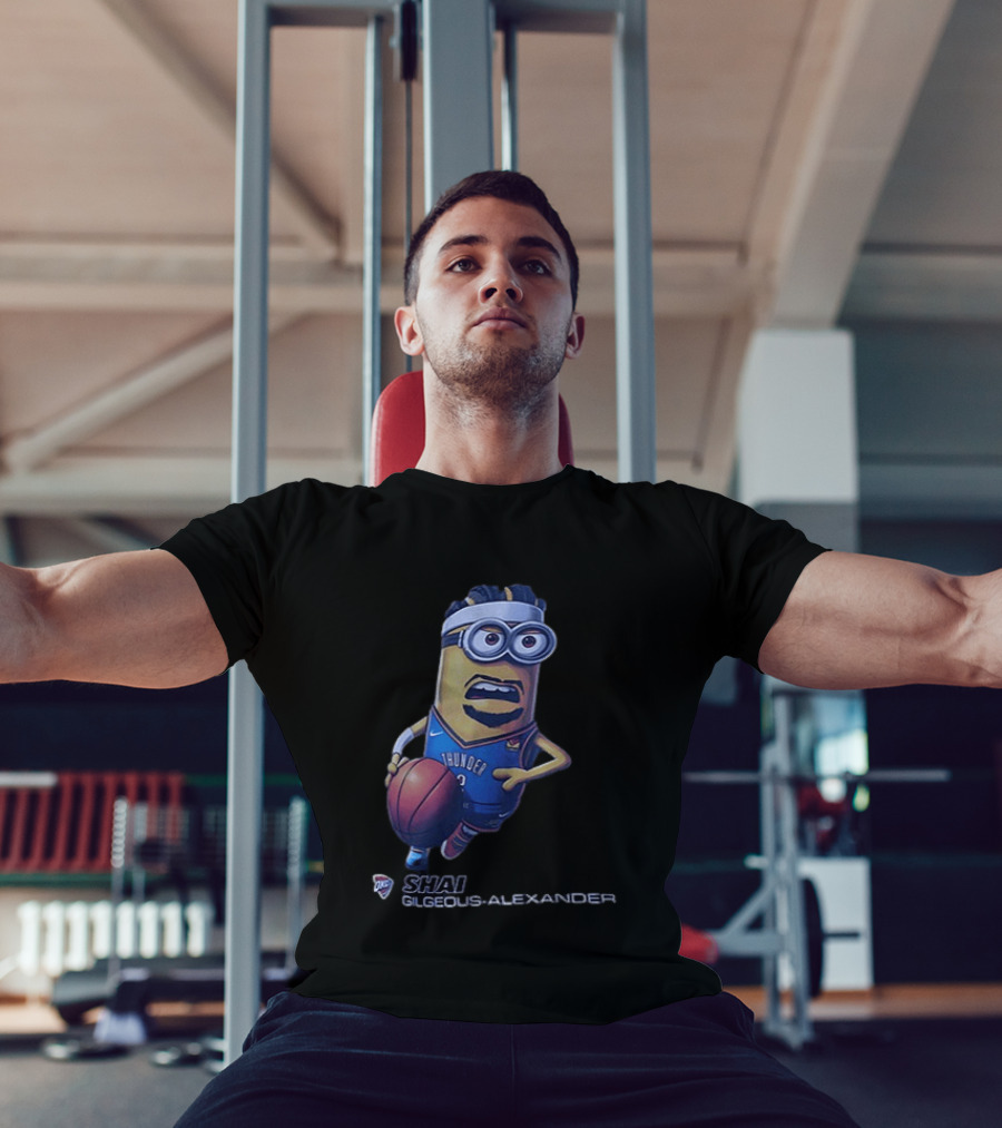 OKC Thunder NBA Shai Gilgeous Alexander Minion Basketball Player T-Shirt