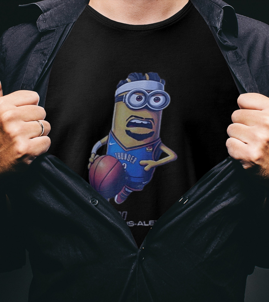 OKC Thunder NBA Shai Gilgeous Alexander Minion Basketball Player T-Shirt