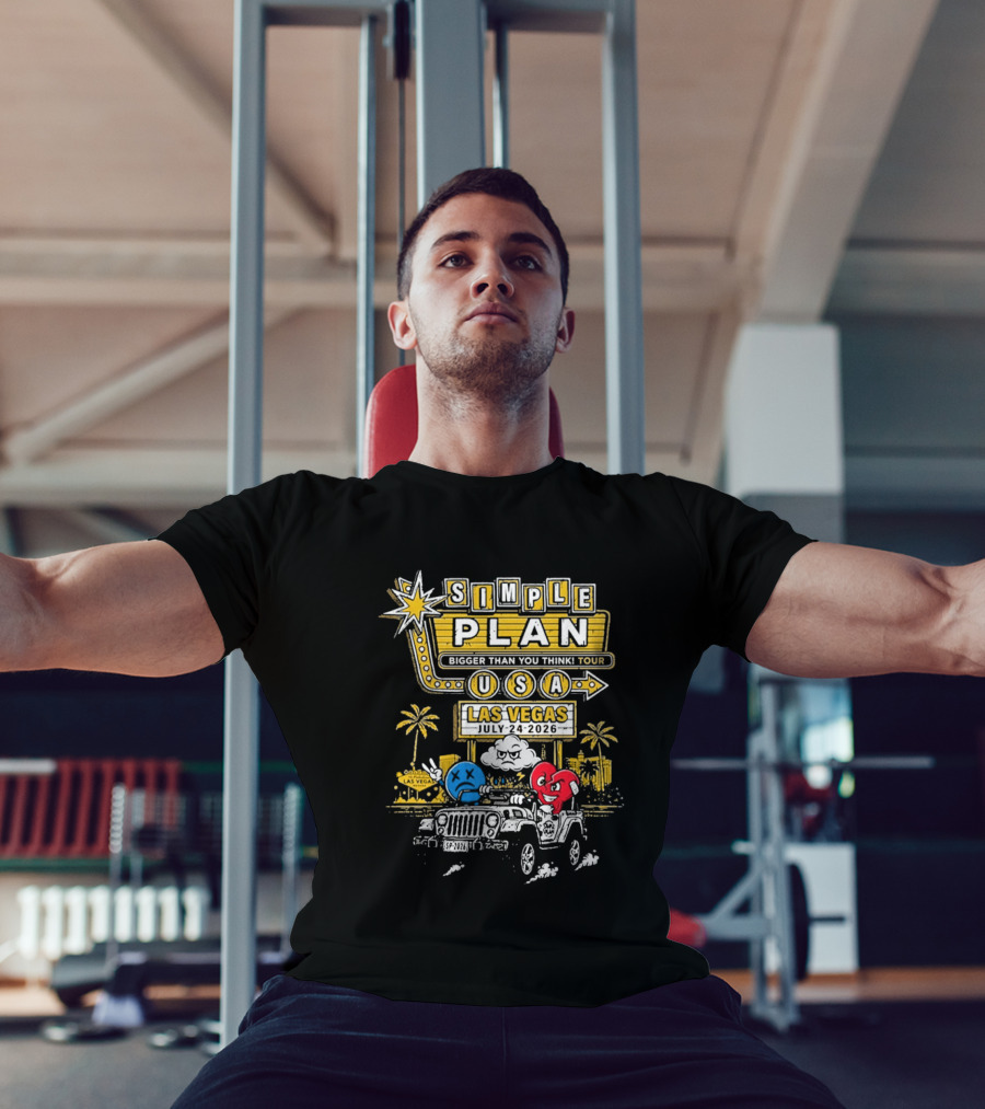 Simple Plan Bigger Than You Think Tour USA Las Vegas July 4 2026 Pearl Concert Theater Palms Casino Resort T-Shirt