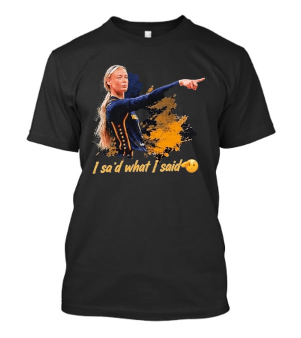 Sophie Cunningham I Said What I Said Yellow And Blue Basketball Emoji T-Shirt