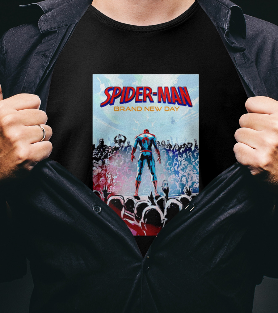 Spider Man Brand New Day Crowd Marvel T-Shirt