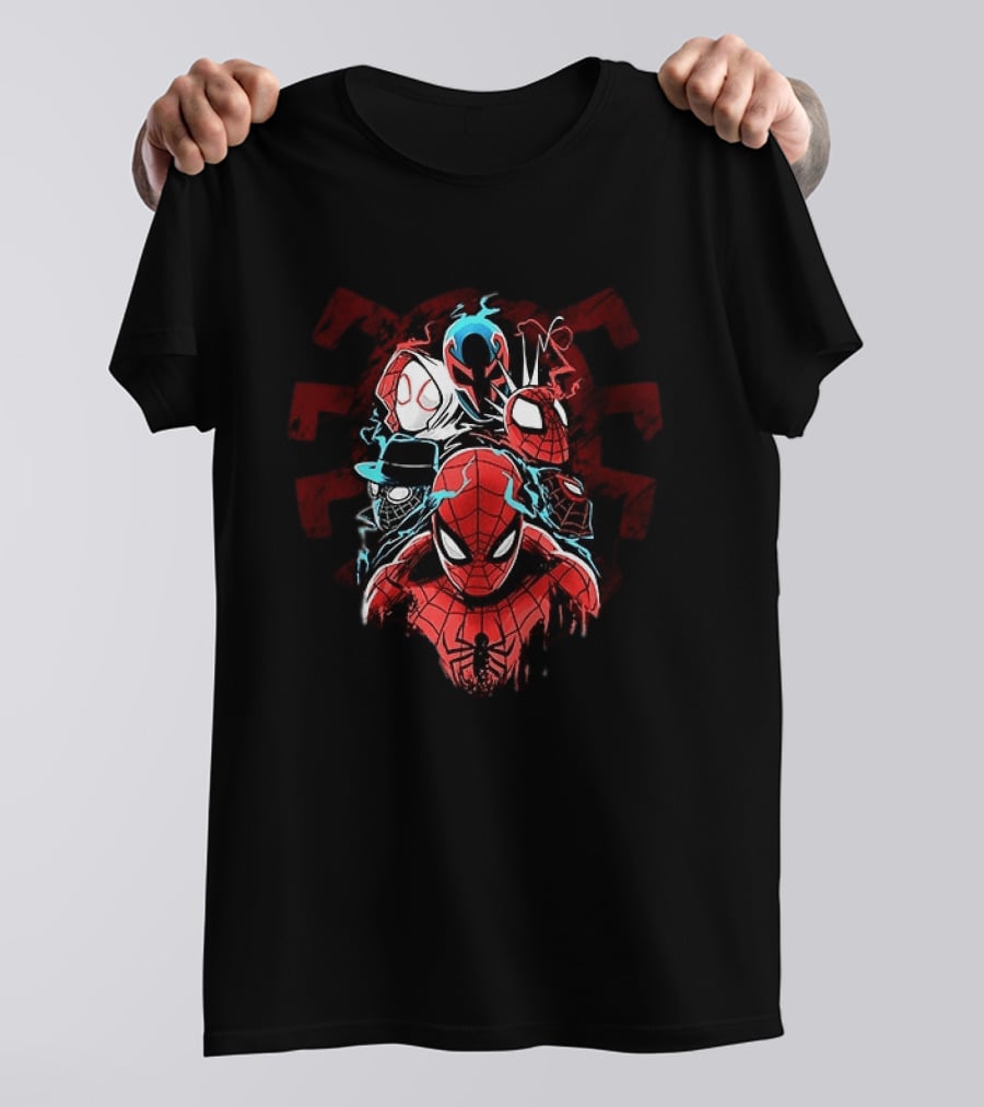 Spider Man Peter Parker Miles Morales Spider Verse Marvel Comics Spider Man Noir Gwen Stacy 2099 T-Shirt