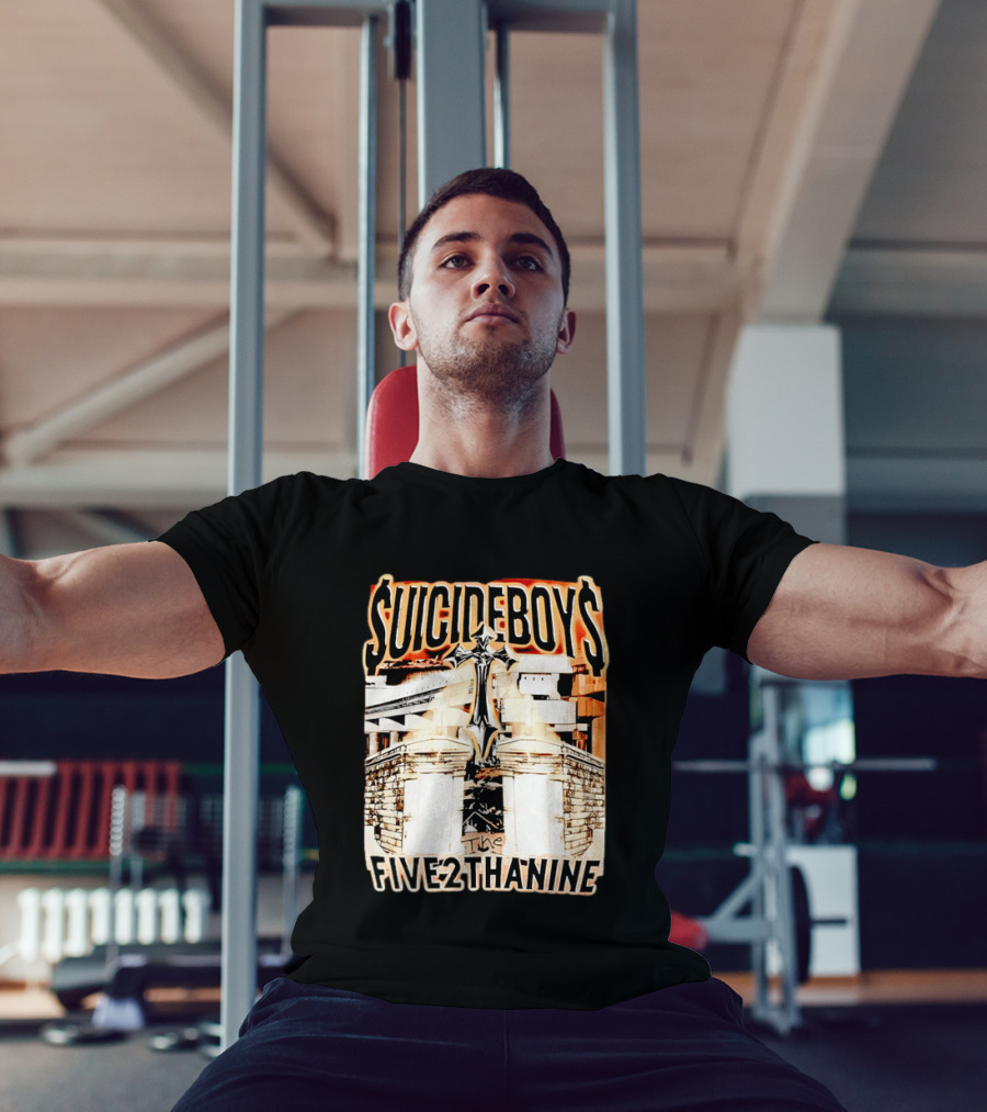 SUICIDEBOYS The Five2thanine Gothic Cross Block Letters T-Shirt