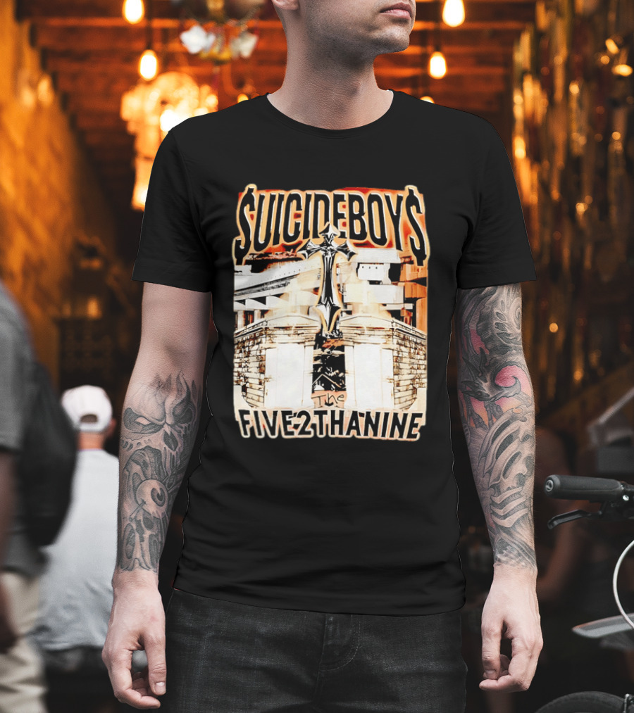 SUICIDEBOYS The Five2thanine Gothic Cross Block Letters T-Shirt