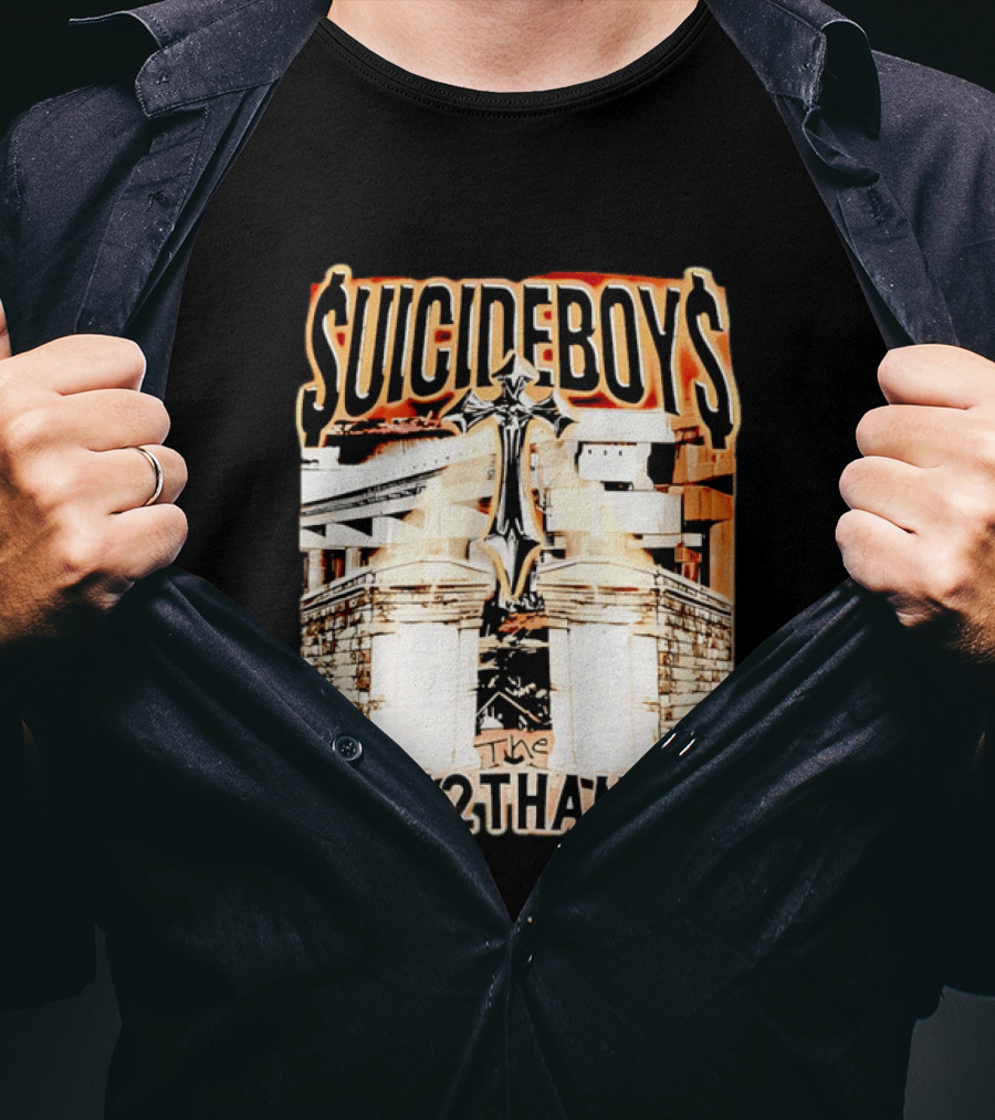 SUICIDEBOYS The Five2thanine Gothic Cross Block Letters T-Shirt