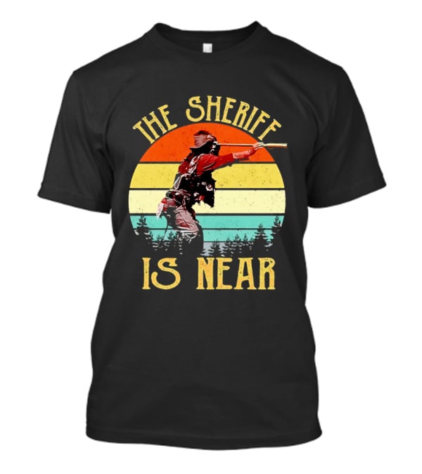 The Sheriff Is Near Western Cowboy Retro Sunset T-Shirt