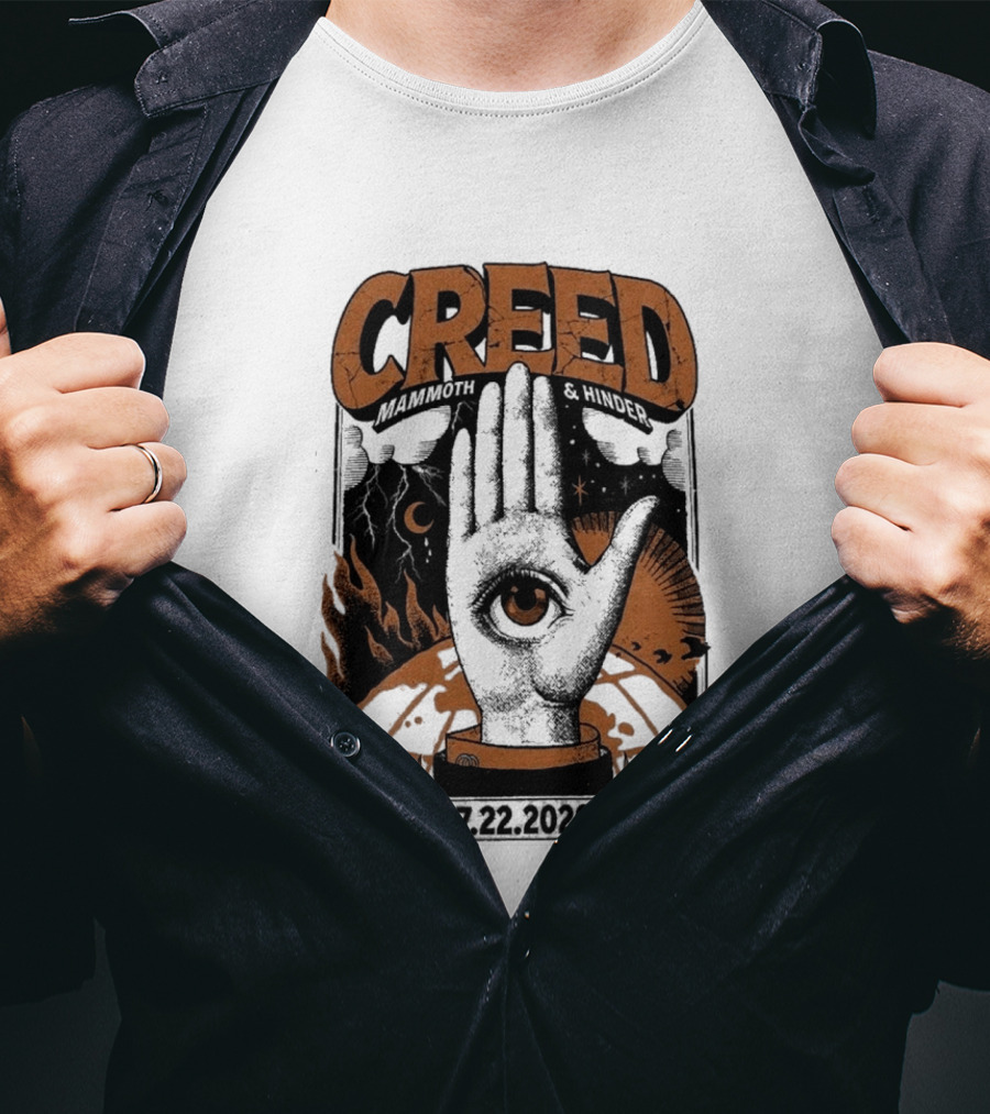 Creed Huntsville Alabama 2026 Event Orion Amphitheater July 22 Eye In Hand T-Shirt