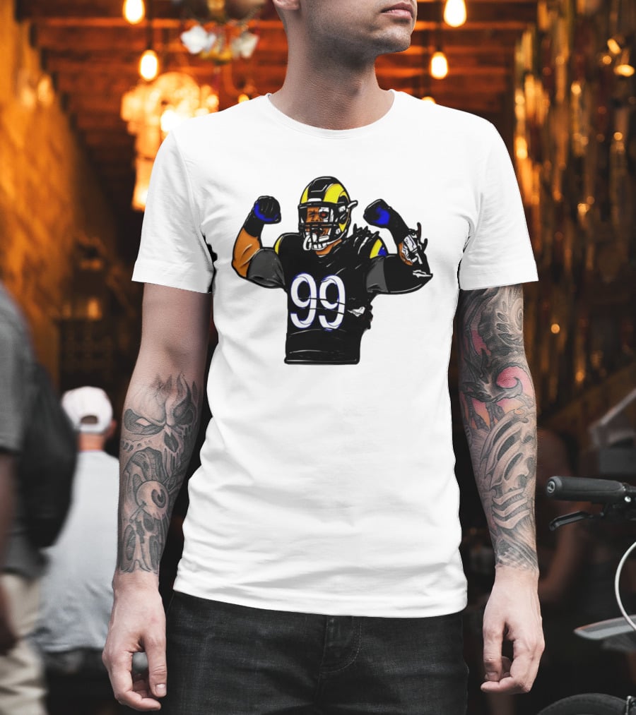 Los Angeles Rams Cyborg Player Cyber Beast 99 Football T-Shirt