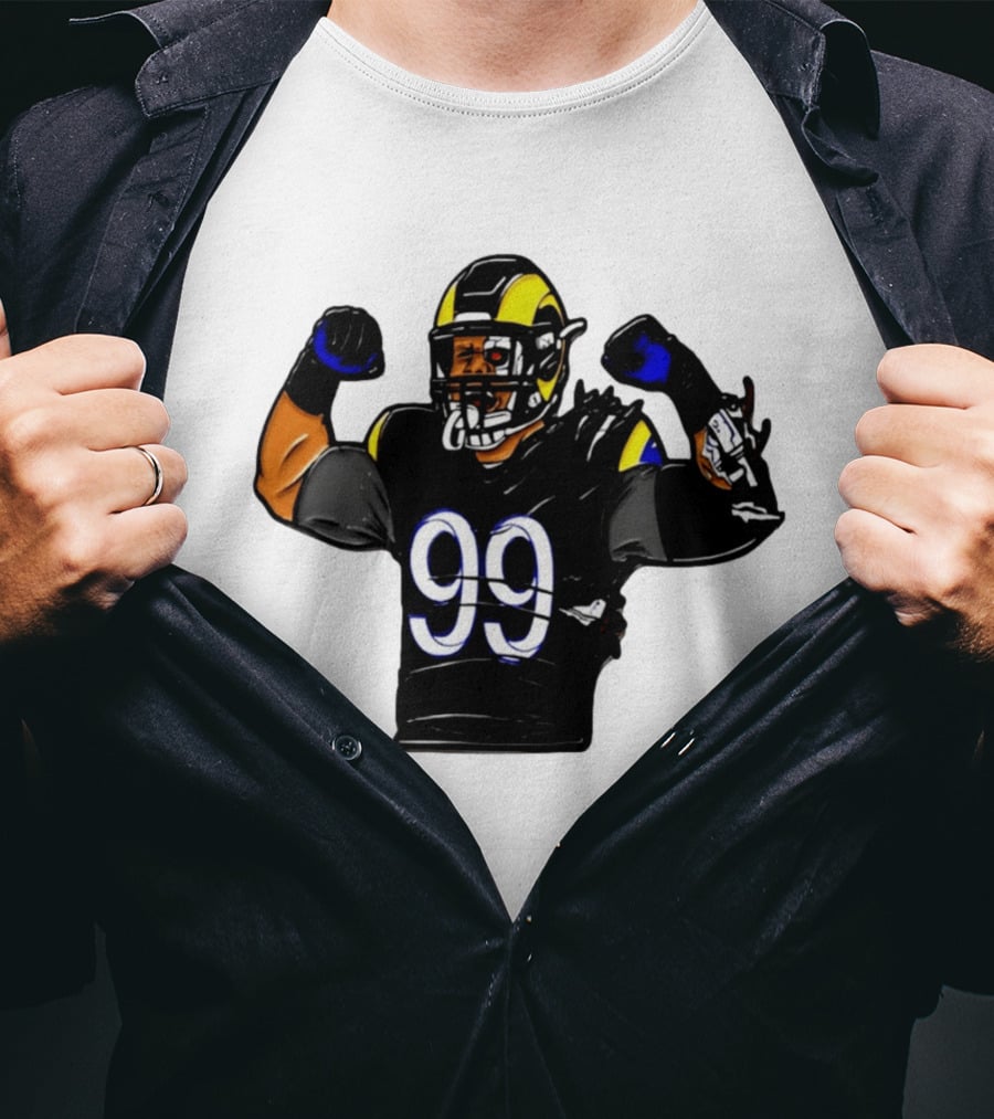 Los Angeles Rams Cyborg Player Cyber Beast 99 Football T-Shirt