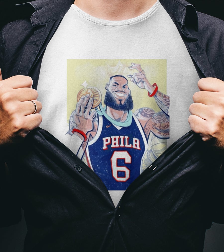 LeBron James Phila 6 Caricature NBA T-Shirt