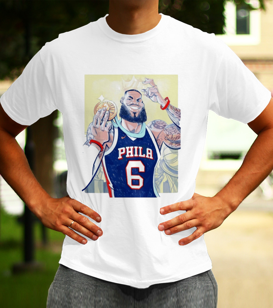 LeBron James Phila 6 Caricature NBA T-Shirt