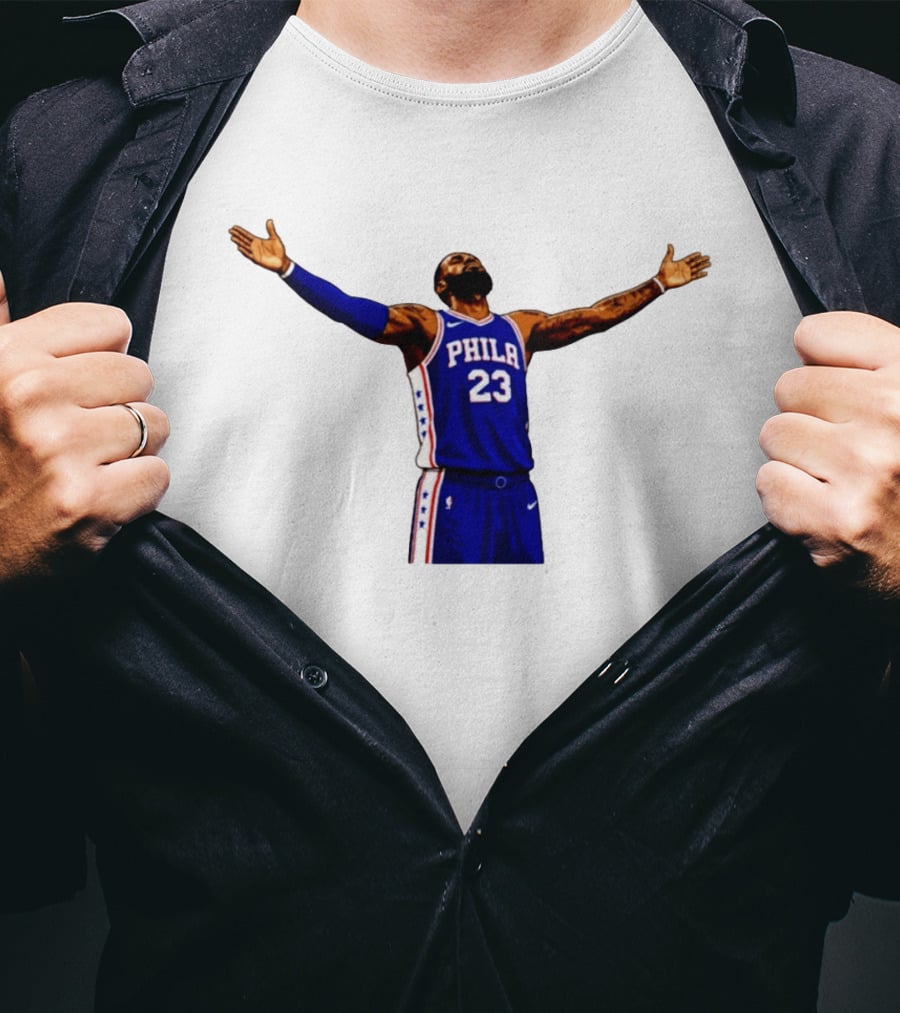 Philadelphia 76ers Number 23 Phila Jersey Arms Raised T-Shirt