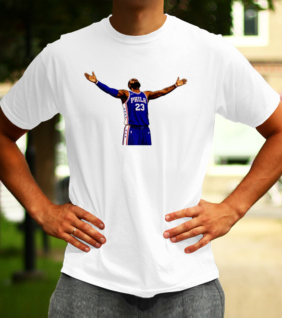 Philadelphia 76ers Number 23 Phila Jersey Arms Raised T-Shirt