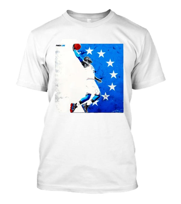 LeBron James Philadelphia 76ers Finish Line Stars Basketball Dunk T-Shirt
