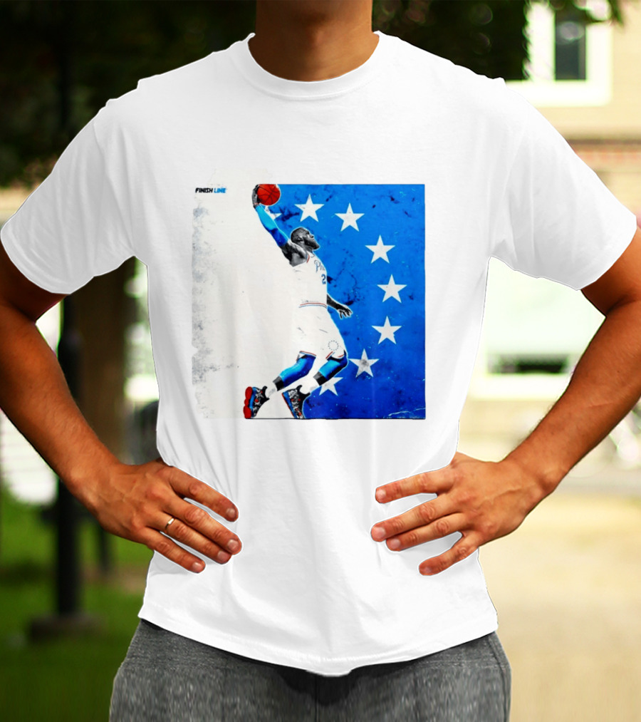 LeBron James Philadelphia 76ers Finish Line Stars Basketball Dunk T-Shirt