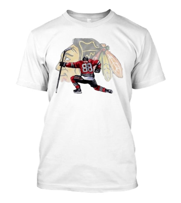 Patrick Kane Kneeling Number 88 Chicago Blackhawks T-Shirt