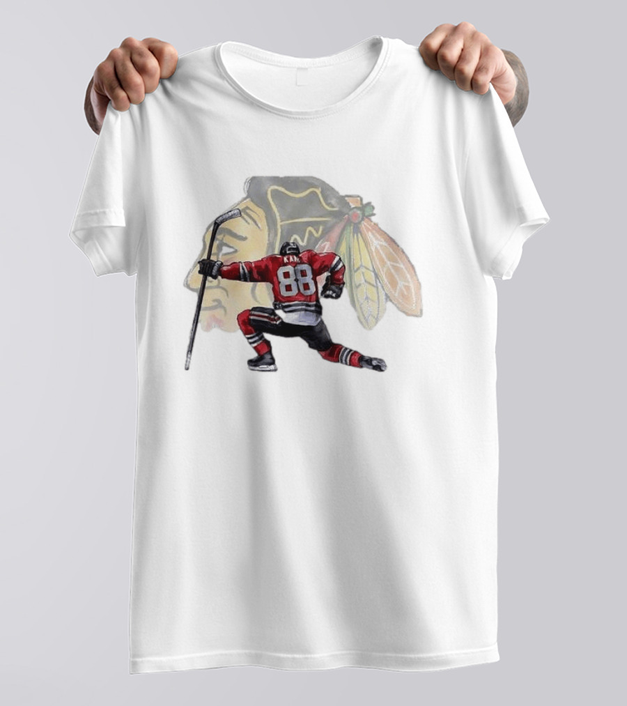 Patrick Kane Kneeling Number 88 Chicago Blackhawks T-Shirt