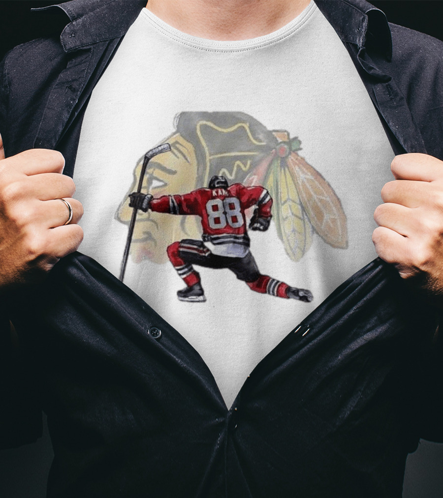 Patrick Kane Kneeling Number 88 Chicago Blackhawks T-Shirt