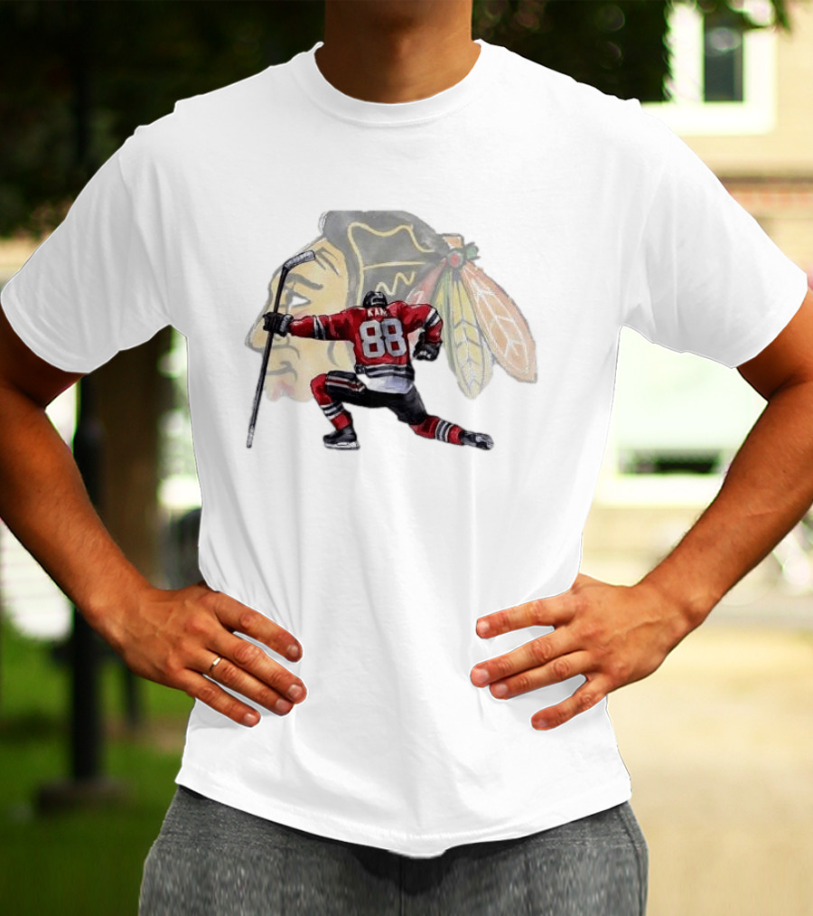 Patrick Kane Kneeling Number 88 Chicago Blackhawks T-Shirt