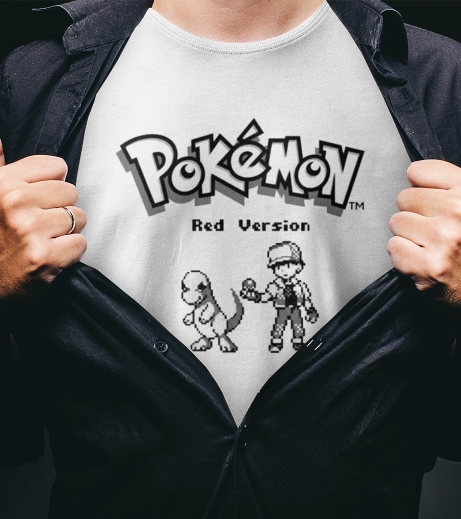 Pokémon Red Version 30th Anniversary 8 Bit Game T-Shirt