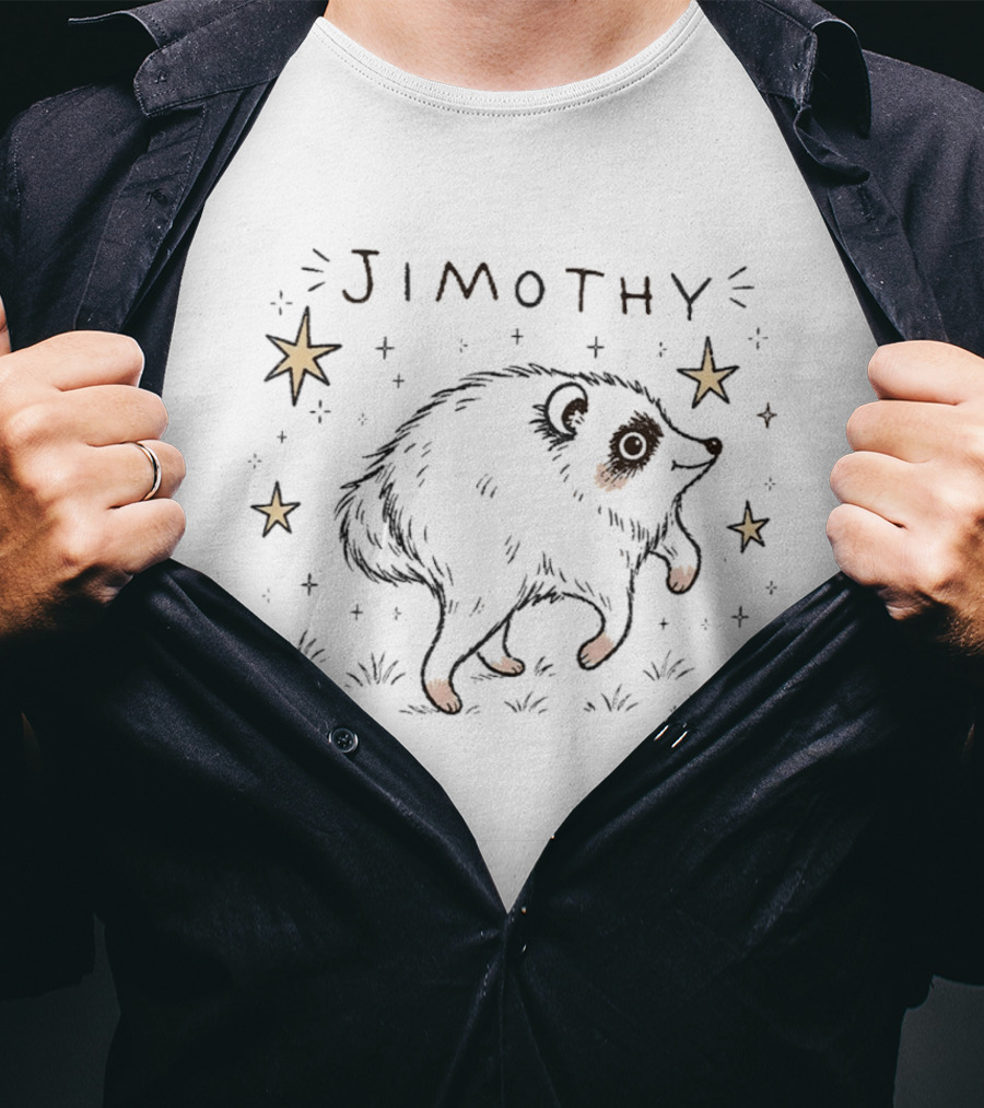 Jimothy Raccoon With Stars And Whimsical T-Shirt