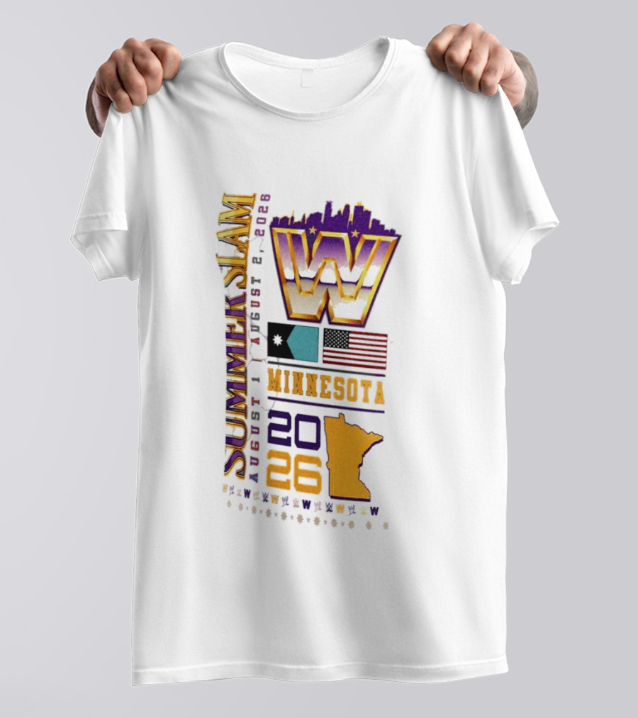 WWE SummerSlam August 1 2026 Minnesota Wrestling Event Twin City T-Shirt