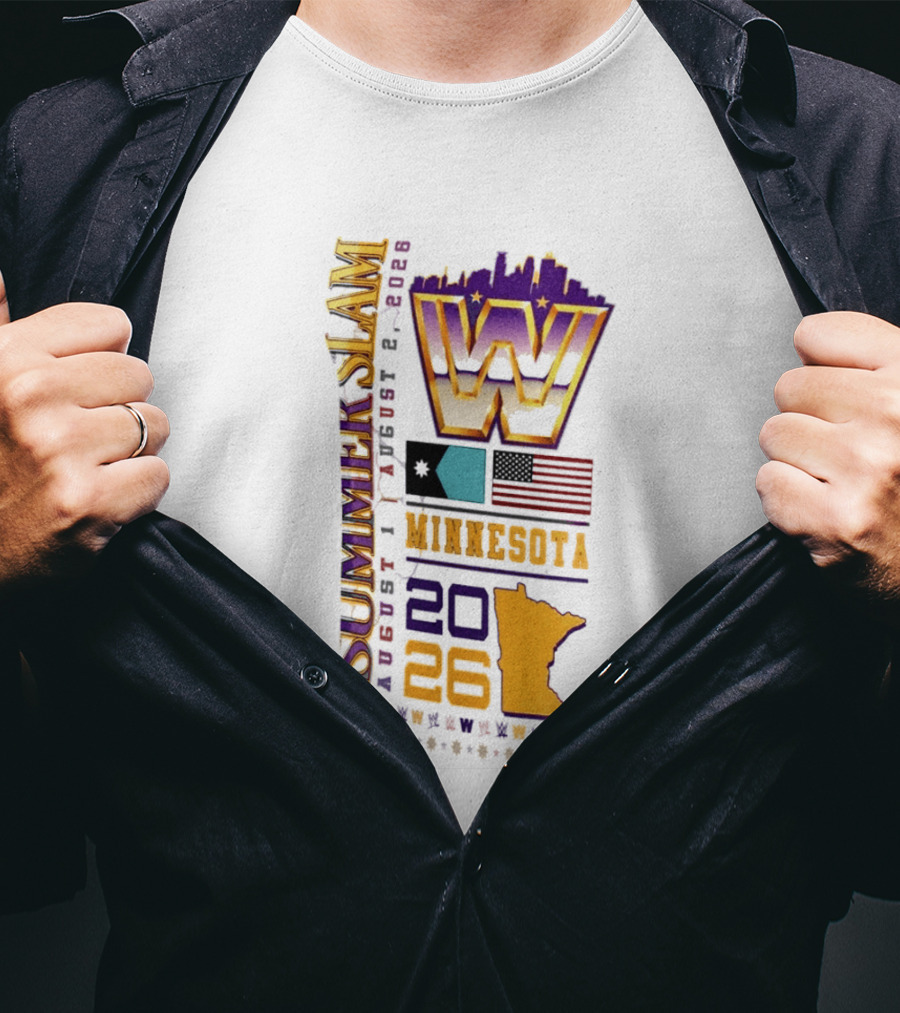 WWE SummerSlam August 1 2026 Minnesota Wrestling Event Twin City T-Shirt