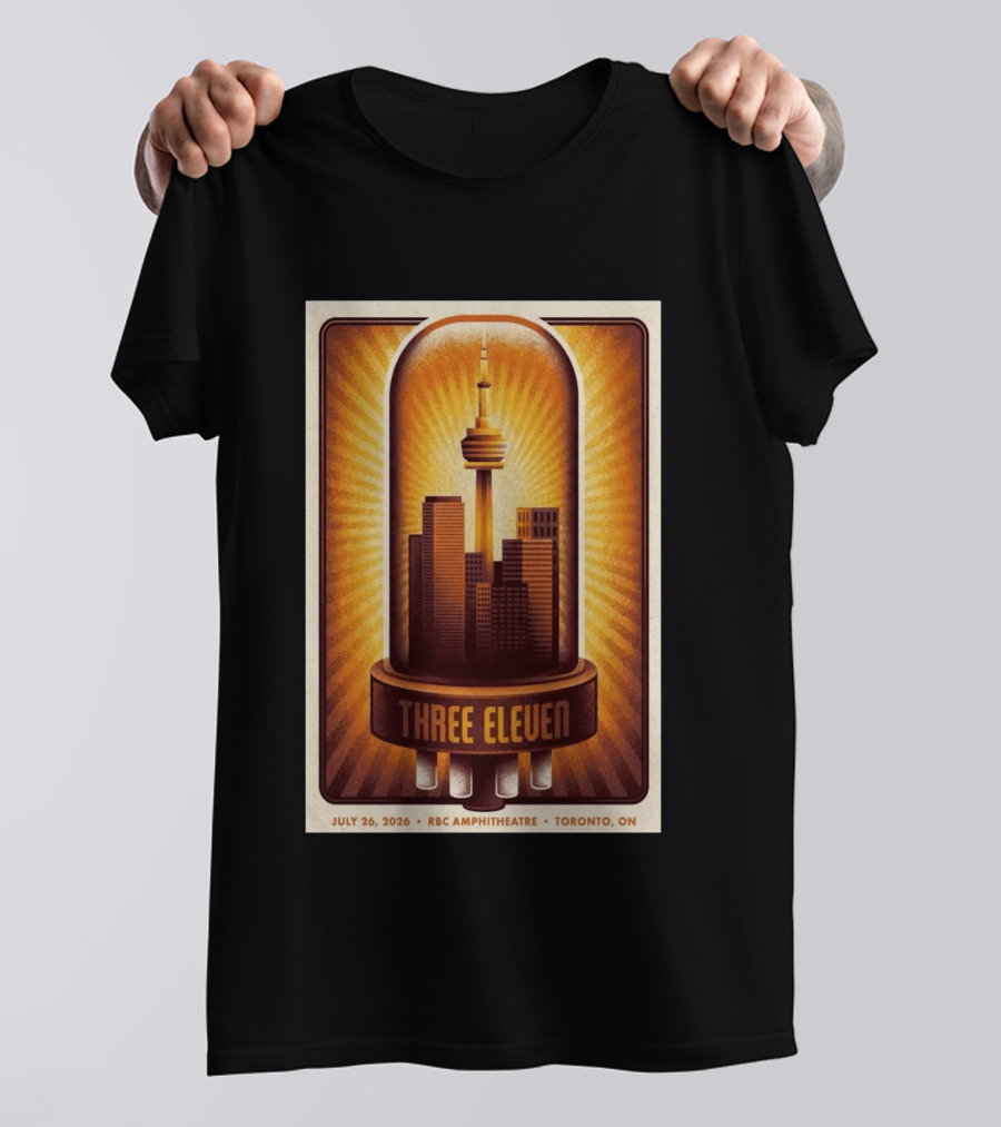 Three Eleven Concert July 26 2026 RBC Amphitheatre Toronto Ontario CN Tower Skyline T-Shirt