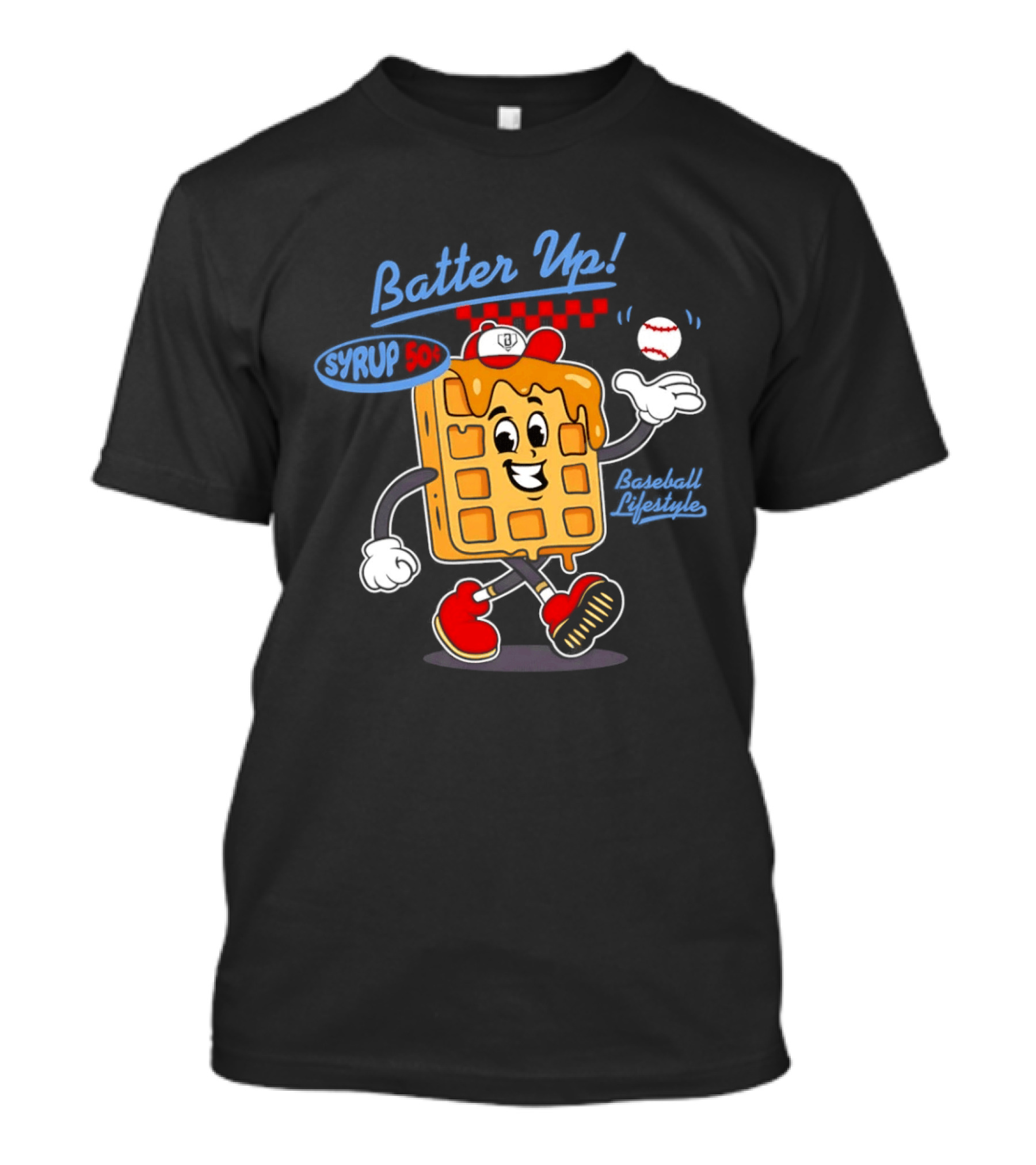 Batter Up Syrup Baseball Waffle Fun Sports Lifestyle T-Shirt