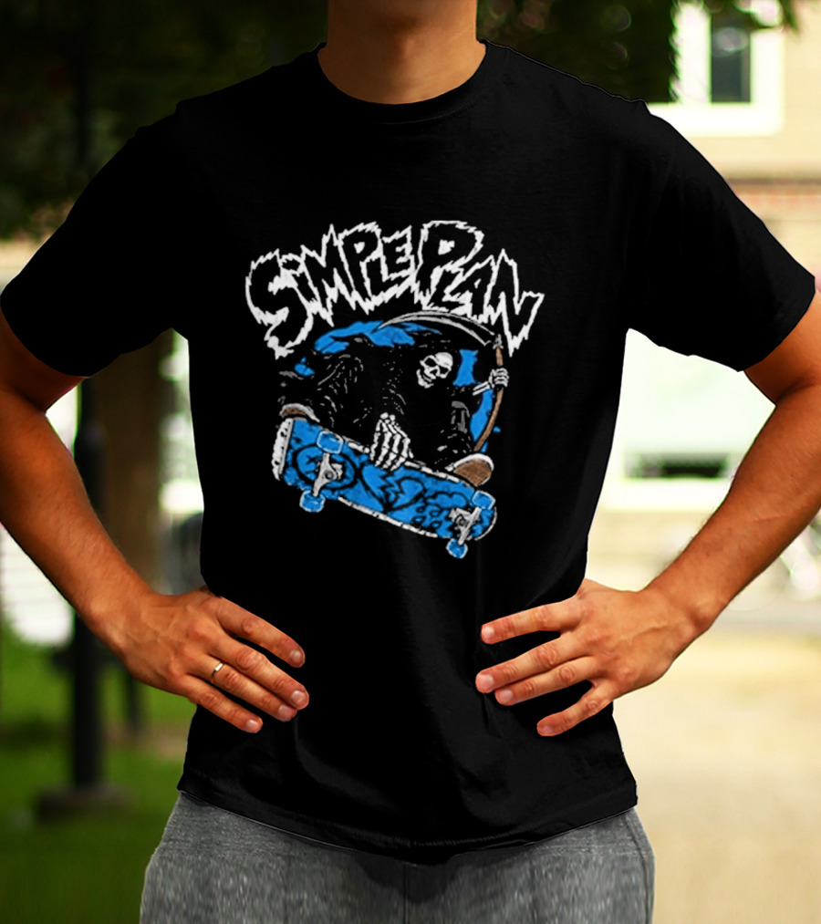 Simple Plan Skeleton Skater With Scythe 2026 T-Shirt
