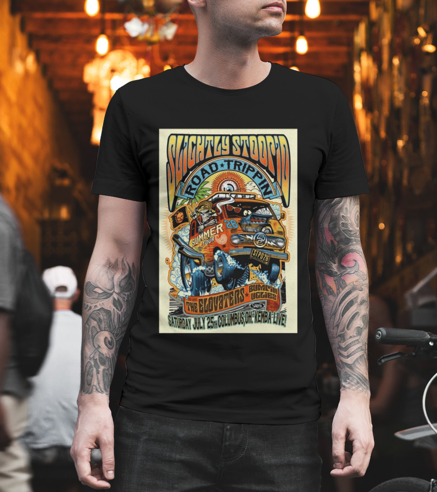 Slightly Stoopid Summer Tour Road Trippin' Columbus OH July 25 2026 Kemba Live The Elovators Bumpin Uglies T-Shirt