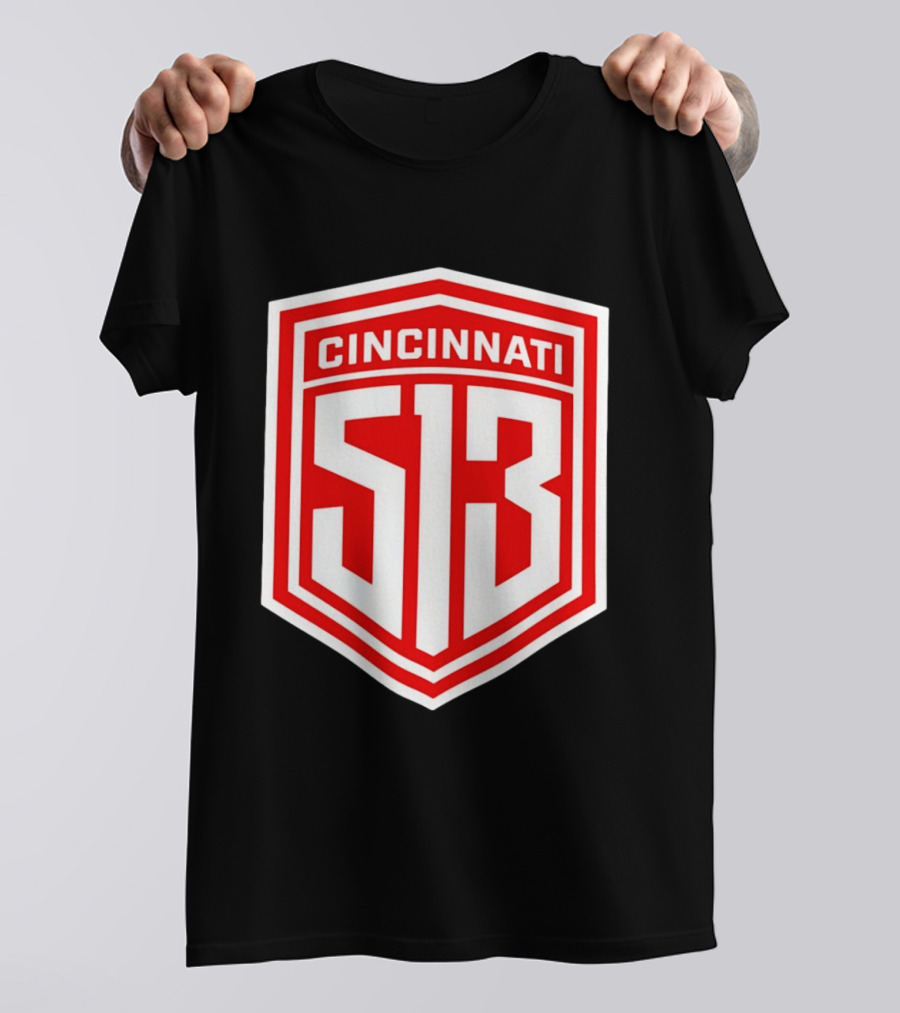 Cincinnati 513 Shield Emblem Area Code T-Shirt