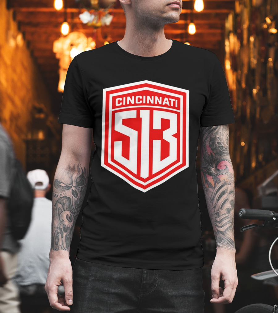Cincinnati 513 Shield Emblem Area Code T-Shirt