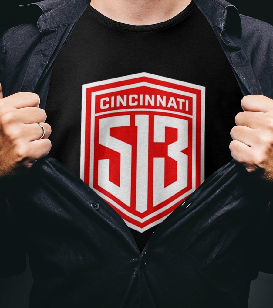 Cincinnati 513 Shield Emblem Area Code T-Shirt