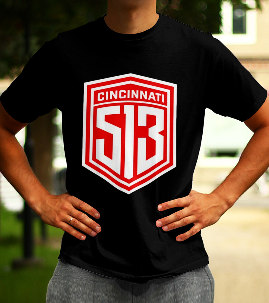 Cincinnati 513 Shield Emblem Area Code T-Shirt