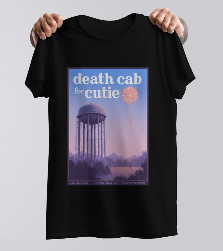 Death Cab For Cutie July 25 2026 The Momentary Bentonville AR Water Tower Firework T-Shirt