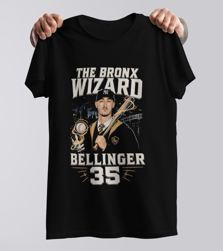 The Bronx Wizard Bellinger 35 Baseball Magic NYC Wizardry T-Shirt
